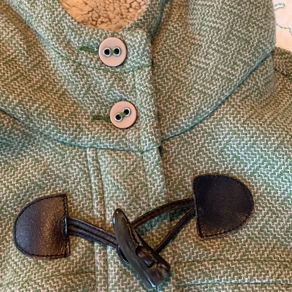 Rubbish Green Tweed Wool Coat (Nordstrom) - Picture 5 of 6